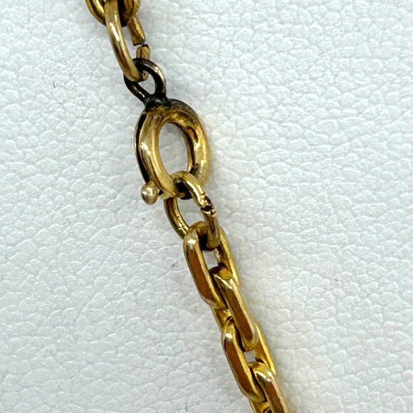 Tutankhamun Gold-tone Coin Pendant Necklace Egyptian Symbols & Greek Key Border - Picture 12 of 14